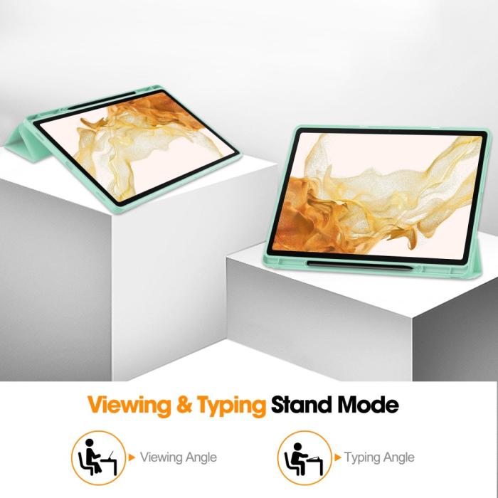Bild 3, Samsung Galaxy Tab S9 Plus Fodral Tri-Fold Pennhållare Grön
