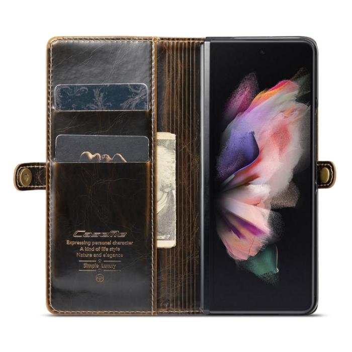 Bild 6, CASEME Galaxy Z Fold 3 Fodral Oil Wax Brun