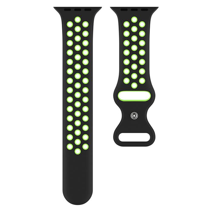 Bild 3, Sportarmband Dual-Color Apple Watch 41/40/38 mm (S/M) Svart/Grön