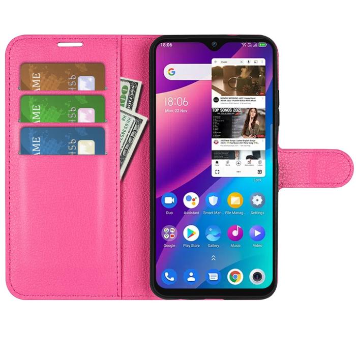 Bild 4, TCL 305 (2022) Fodral Litchi Läder Rosa