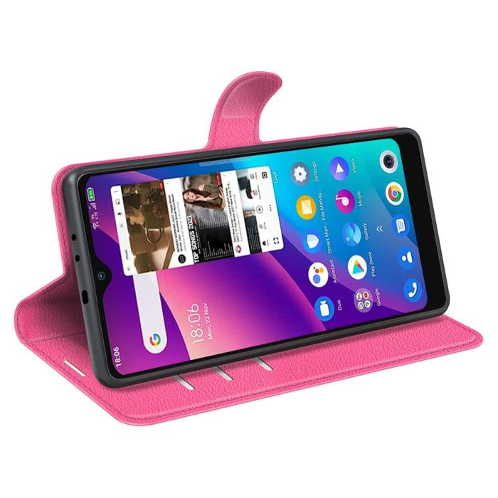 Bild 5, TCL 305 (2022) Fodral Litchi Läder Rosa