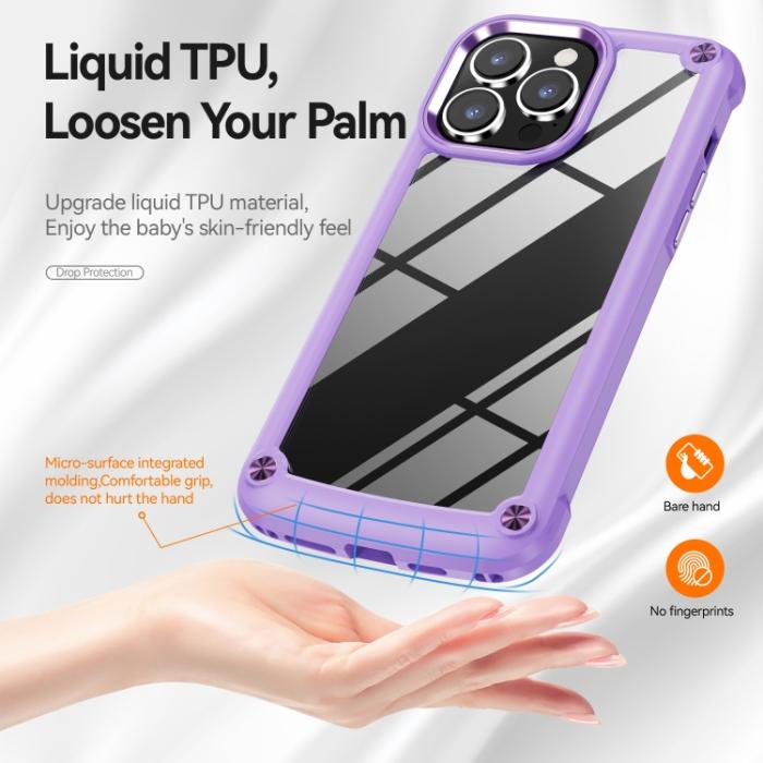 Bild 3, iPhone 15 Pro Skal Shockproof Armor Hybrid Lila