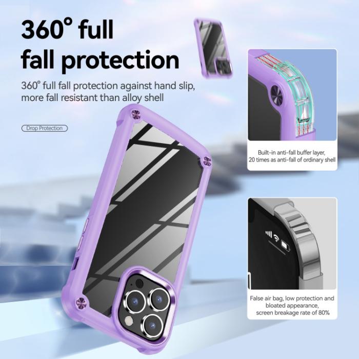 Bild 5, iPhone 15 Pro Skal Shockproof Armor Hybrid Lila