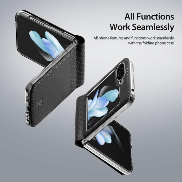 Bild 6, DUX DUCIS Galaxy Z Flip 5 Skal Bril PU-Läder Svart