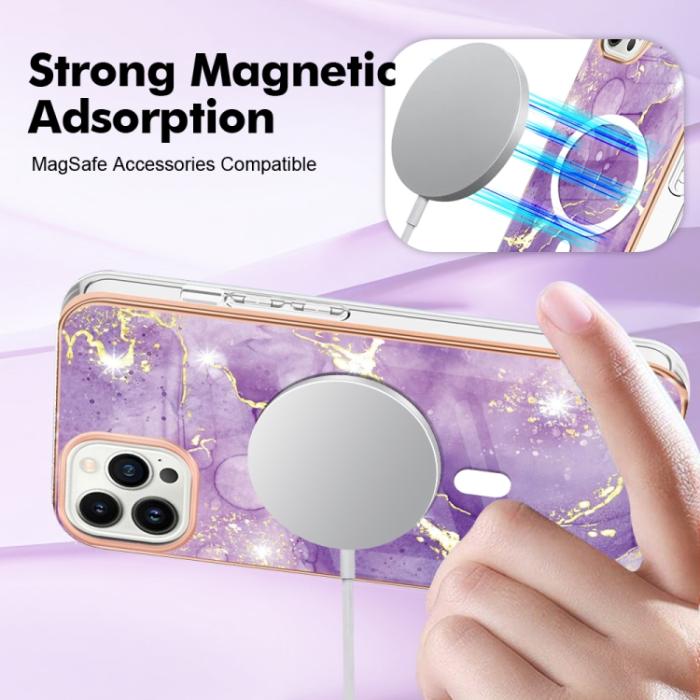 Bild 3, iPhone 15 Pro Skal MagSafe Marmor Lila