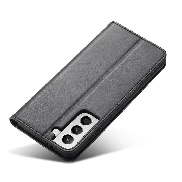 Bild 2, Samsung Galaxy S21 Plus - Läder Flip Fodral - Svart