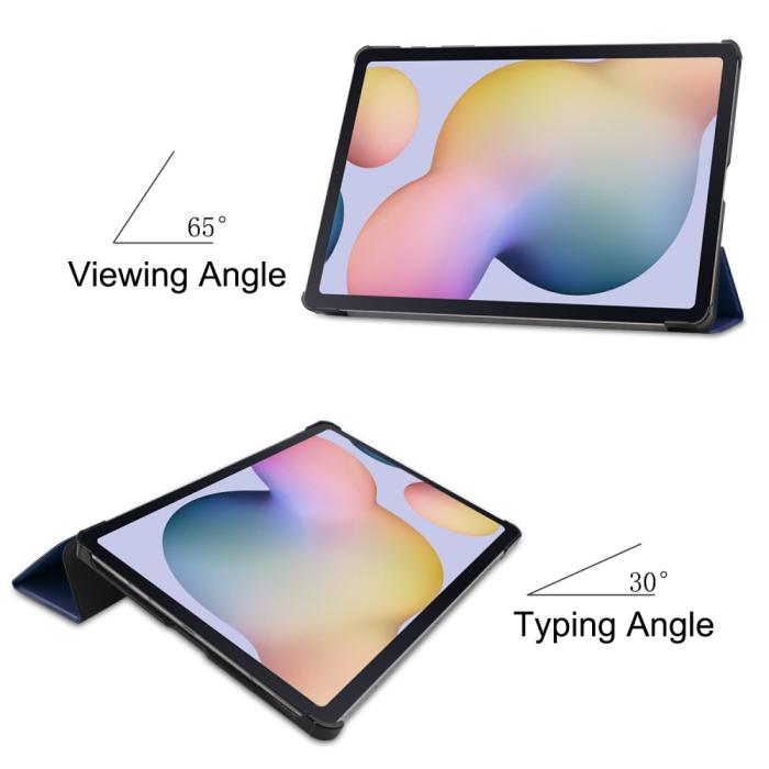 Bild 3, Samsung Galaxy Tab S7 Plus / Tab S8 Plus Tri-Fold S-Pen Laddning Mörk Blå
