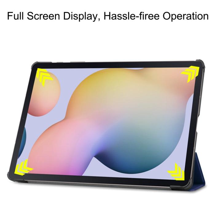 Bild 4, Samsung Galaxy Tab S7 Plus / Tab S8 Plus Tri-Fold S-Pen Laddning Mörk Blå