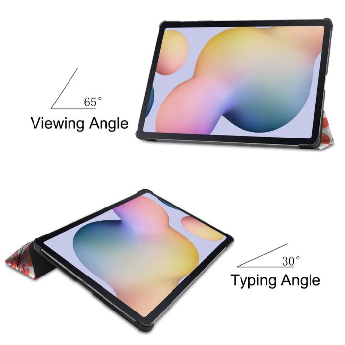 Bild 3, Samsung Galaxy Tab S7 Plus / Tab S8 Plus - Tri-Fold Fodral - Fjärilar