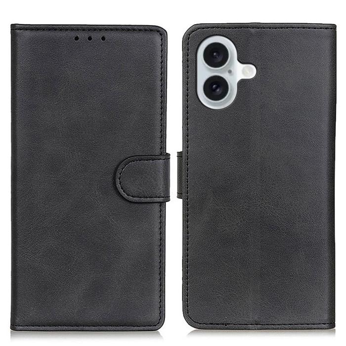 Bild 1, iPhone 16 Fodral Solid Läder Svart