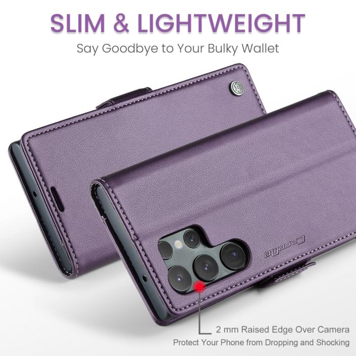 Bild 4, CASEME Galaxy S24 Ultra Fodral Slim Litchi Läder Lila