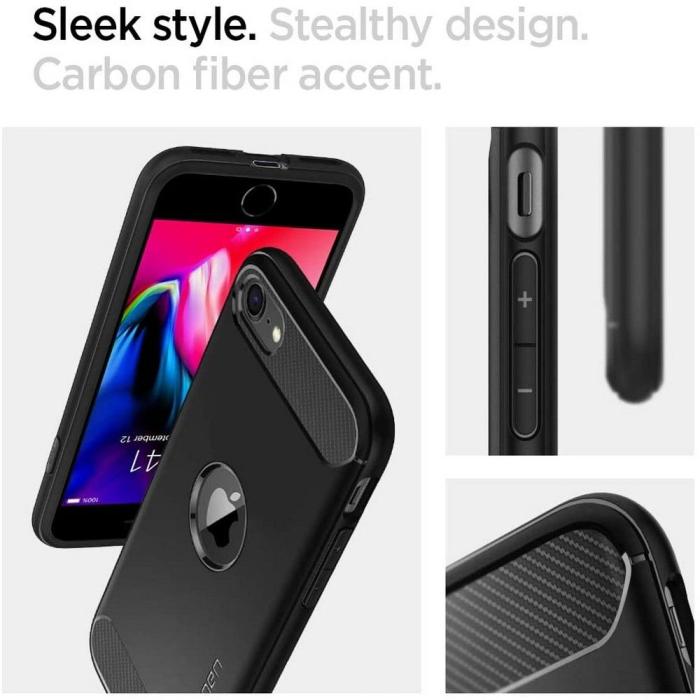 Bild 5, Spigen iPhone SE 2020/2022 Skal Rugged Armor Svart