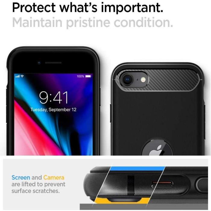 Bild 6, Spigen iPhone SE 2020/2022 Skal Rugged Armor Svart