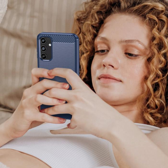 Bild 6, Samsung Galaxy A15 5G Skal Borstad Stål Textur Blå