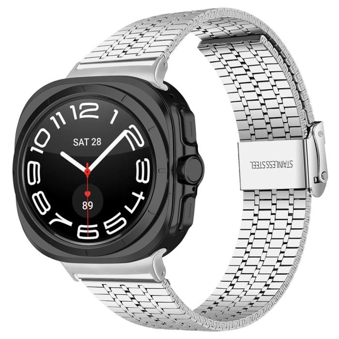 Bild 2, Galaxy Watch 8 46/44/40 mm Armband Rostfritt Stål Silver