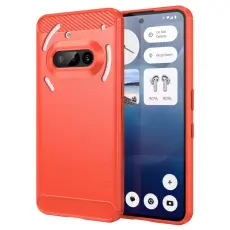 Nothing Phone 3a Skal Borstad St&aring;l Textur R&ouml;d