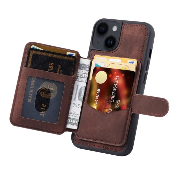 Bild 2, iPhone 15 Skal RFID Med Plånboksfunktion Brun