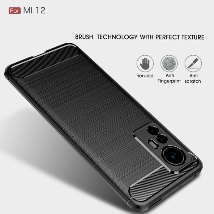 Bild 4, Xiaomi 12 Skal Borstad Stål Textur Blå