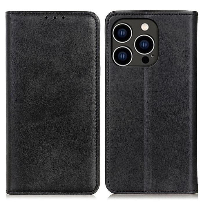 Bild 1, iPhone 16 Pro Fodral Flip Läder Svart