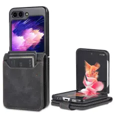 AZNS Galaxy Z Flip 6 / 7 FE Fodral Läder Svart