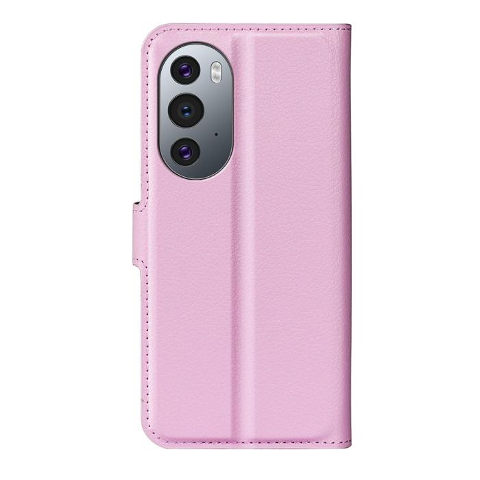 Bild 3, Motorola Edge 30 Pro Fodral Litchi Textur Ljus Rosa