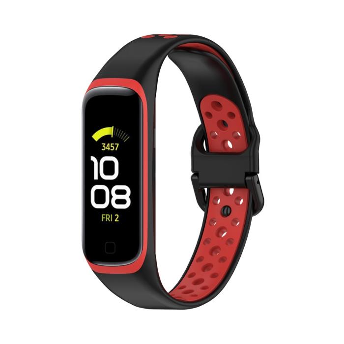 Bild 4, Samsung Galaxy Fit 2 SM-R220 Armband Ihåligt Silikon Svart/Röd