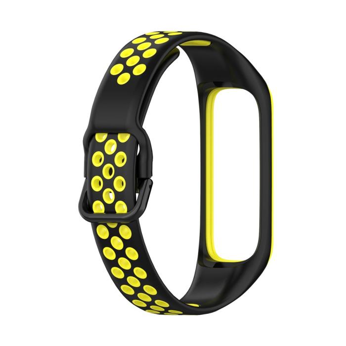 Bild 3, Samsung Galaxy Fit 2 SM-R220 Armband Ihåligt Silikon Svart/Gul