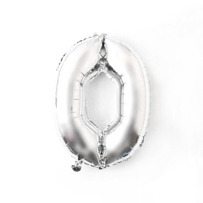 Bild 1, Sifferballong Nummer 0 70 cm Silver