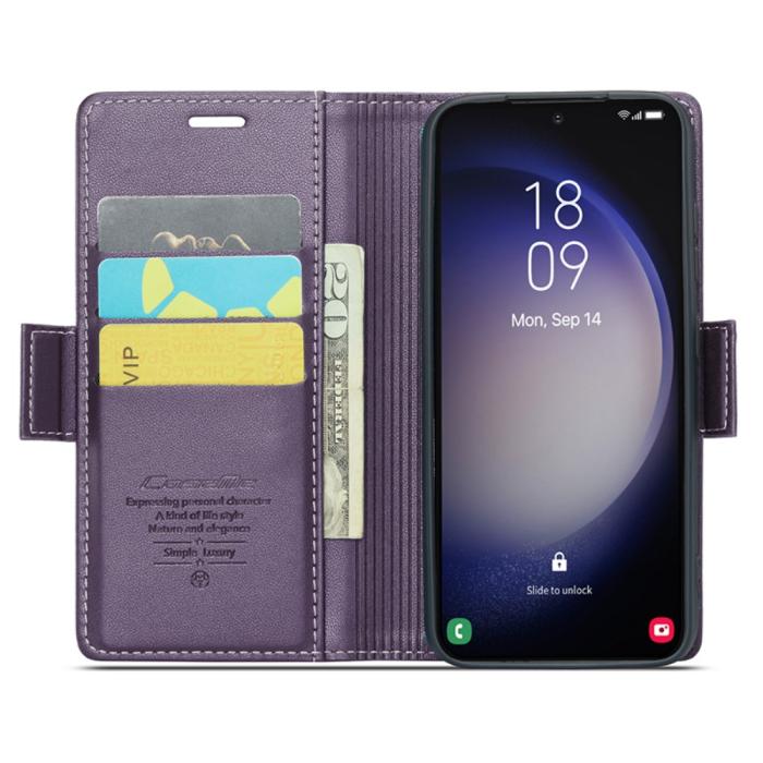 Bild 2, CASEME Galaxy S24 Plus Fodral RFID Läder Lila
