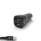 GEAR Billaddare 2xUSB 3.4A MicroUSB Kabel 1m Svart