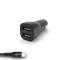 GEAR Billaddare 2xUSB 3.4A USB-C Kabel 1m Svart