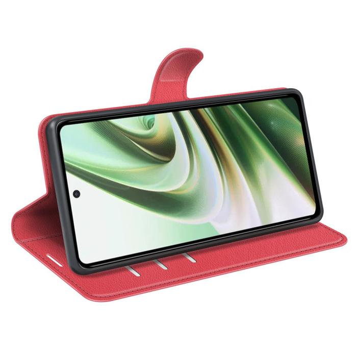 Bild 3, OnePlus Nord CE 3 Lite 5G Fodral Litchi Läder Röd