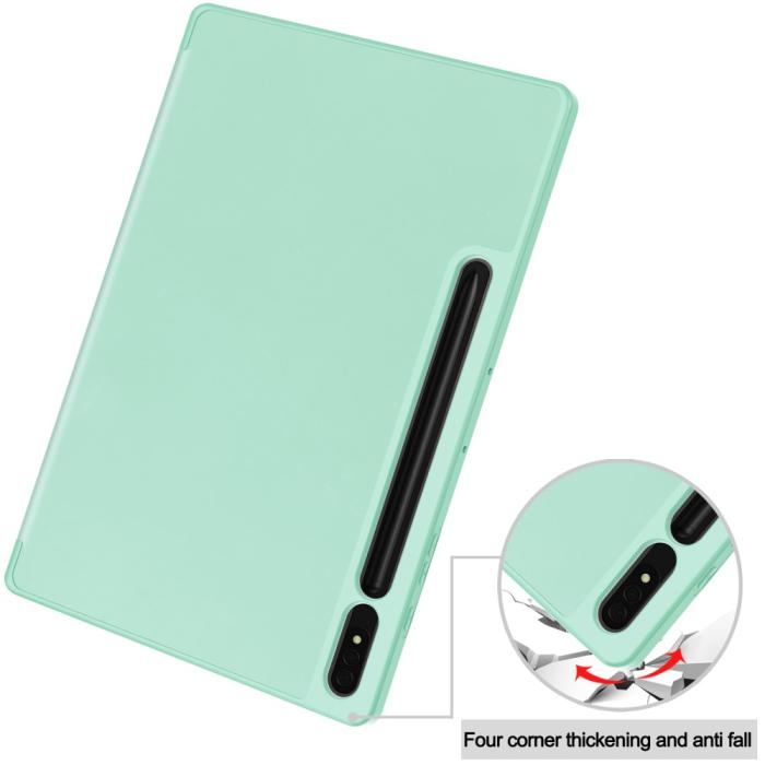 Bild 6, Samsung Galaxy Tab S9 Plus Fodral Tri-Fold Pennhållare Grön