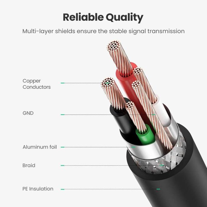Bild 6, UGREEN 1m USB-A - USB-B 2.0 Kabel Svart