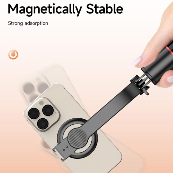 Bild 2, Tripod Selfie Stick MagSafe Aluminium 104 cm Svart