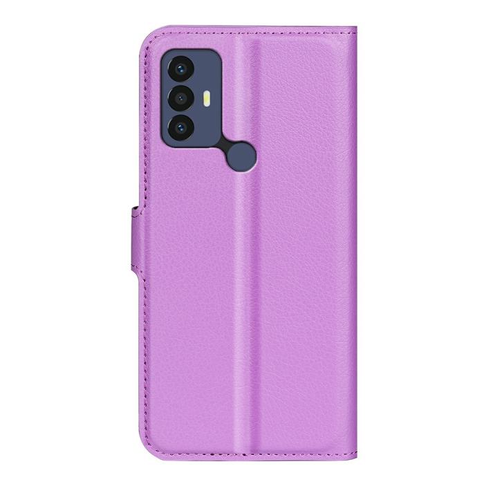 Bild 3, TCL 305 (2022) Fodral Litchi Läder Lila