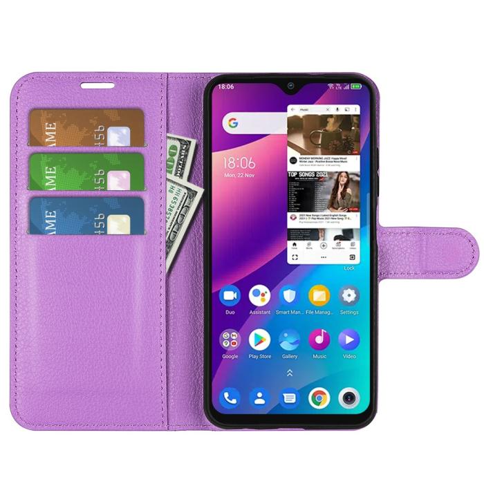 Bild 4, TCL 305 (2022) Fodral Litchi Läder Lila