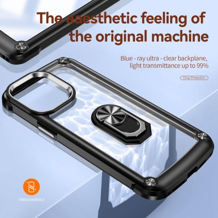 Bild 4, iPhone 15 Pro Skal Shockproof Armor Ring Svart