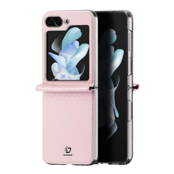 Bild 2, DUX DUCIS Galaxy Z Flip 5 Skal Bril PU-Läder Rosa