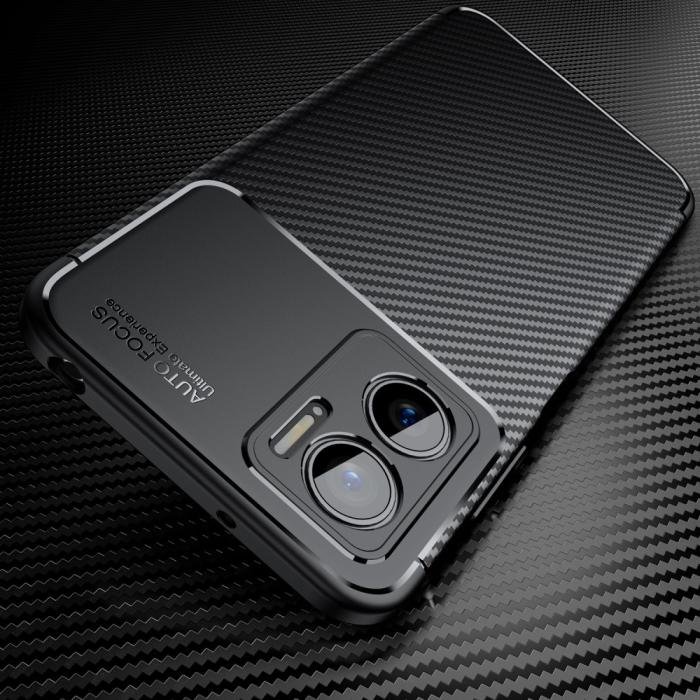 Bild 4, Xiaomi Redmi 10 5G Skal Kolfiber Textur Blå