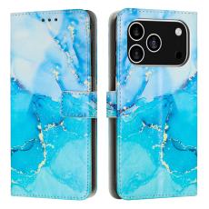 iPhone 17 Pro Fodral L&auml;der Marmor Bl&aring; / Gr&ouml;n