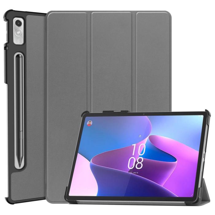 Bild 1, Lenovo Tab P11 Pro Gen 2 Fodral Tri-Fold Läder Grå