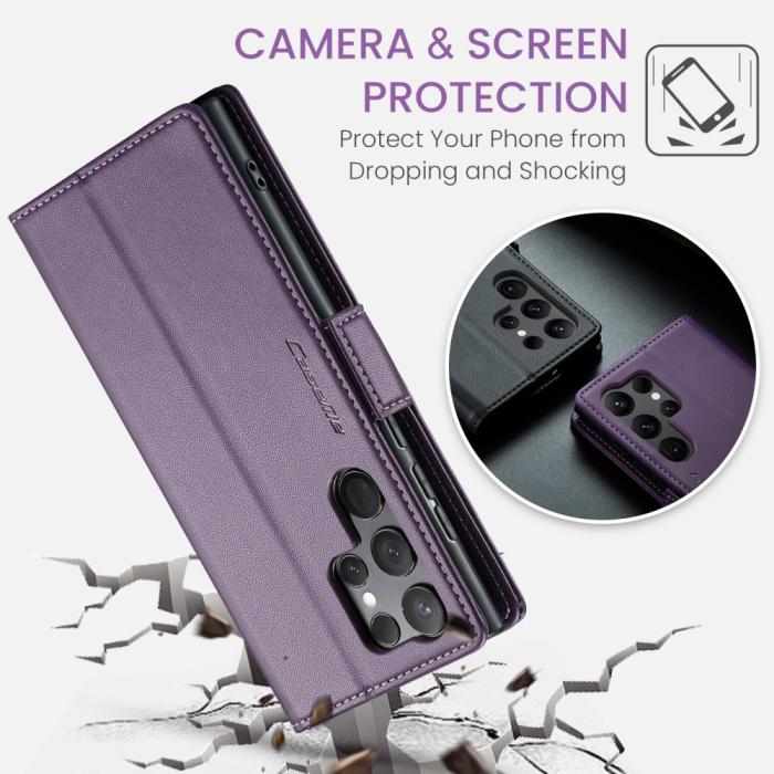 Bild 6, CASEME Galaxy S24 Ultra Fodral Slim Litchi Läder Lila