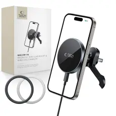 Tech-Protect 15W Magnetisk MagSafe Laddare F&ouml;r Luftventil Svart