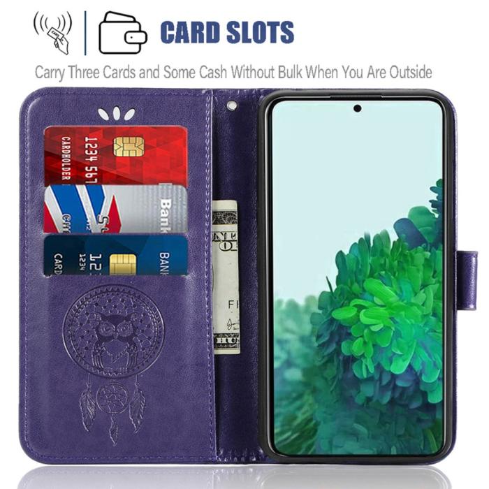 Bild 5, Samsung Galaxy S22 Ultra Fodral Owl Dreamcatcher Lila