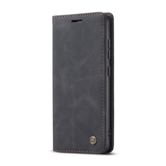 Bild 2, CASEME Samsung Galaxy S22 Fodral Flip Retro Läder Svart