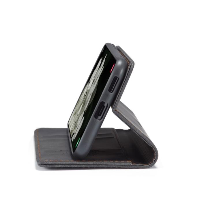 Bild 6, CASEME Samsung Galaxy S22 Fodral Flip Retro Läder Svart