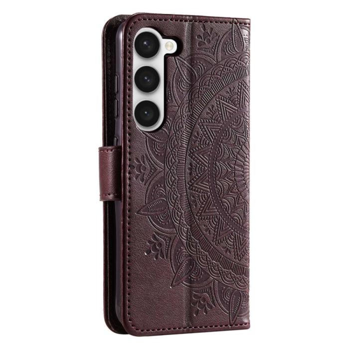 Bild 6, Samsung Galaxy S23 Plus Fodral Mandala Läder Brun
