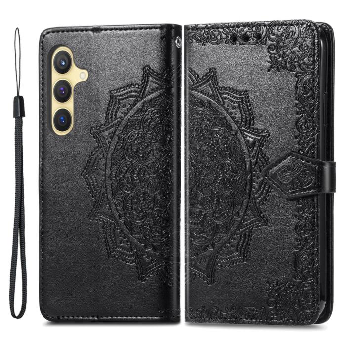 Bild 1, Samsung Galaxy S24 Fodral Mandala Tryck Svart