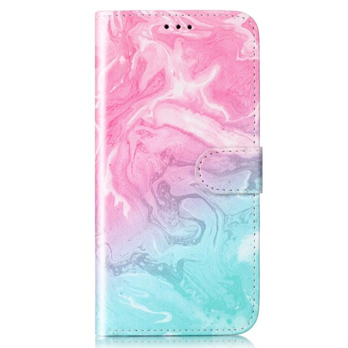 Bild 5, Samsung Galaxy S25 FE Fodral Med Tryck Rosa / Grön Marmor